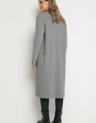 palma Cardigan Gri Lung cu Viscoză și Buzunare Fără Închidere Naritha