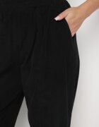 palma Pantaloni Clasici Negri din Bumbac cu Talie Înaltă Isesi