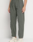 palma Pantaloni Clasici Verde închis din Bumbac cu Talie Înaltă Isesi
