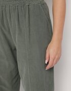 palma Pantaloni Clasici Verde închis din Bumbac cu Talie Înaltă Isesi