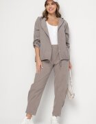 palma Pantaloni din bumbac Gri cu Talie înaltă Melili