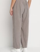 palma Pantaloni Largi Gri din Bumbac cu Talie Înaltă Florili