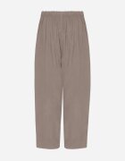 palma Pantaloni Largi Gri din Bumbac cu Talie Înaltă Florili