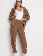palma Pantaloni Maro de Bumbac cu Talie Înaltă Melili