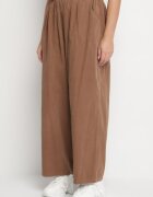 palma Pantaloni Maro Lari din bumbac cu talie înaltă Florili