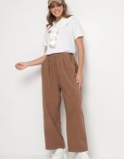 palma Pantaloni Maro Lari din bumbac cu talie înaltă Florili