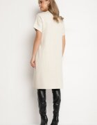palma Rochie Bej deschis cu vâscoză bumbac și floare 3D detașabilă Zeiada