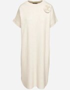 palma Rochie Bej deschis cu vâscoză bumbac și floare 3D detașabilă Zeiada