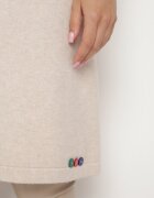 palma Rochie Bej Tricotată cu Viscoză Stil T-shirt cu nasturi decorativi Arissana