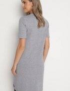 palma Rochie Cenușie Tricotată cu Viscoză croială tip tricou cu nasturi decorativi Arissana