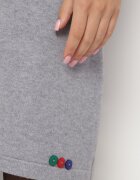 palma Rochie Cenușie Tricotată cu Viscoză croială tip tricou cu nasturi decorativi Arissana