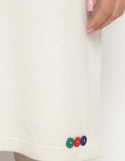 palma Rochie Tricotată Albă cu Viscoză croială tip tricou cu Nasturi Decorativi Arissana