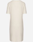 palma Rochie Tricotată Albă cu Viscoză croială tip tricou cu Nasturi Decorativi Arissana