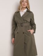  Palton Verde în Stil Trench Ornat cu curea cu cataramă Ninellira