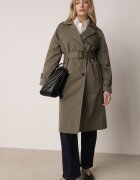  Palton Verde în Stil Trench Ornat cu curea cu cataramă Ninellira
