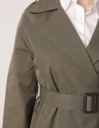  Palton Verde în Stil Trench Ornat cu curea cu cataramă Ninellira