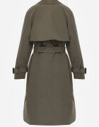  Palton Verde în Stil Trench Ornat cu curea cu cataramă Ninellira