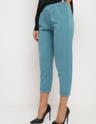  Pantaloni Albaștri 3/4 cu elastic în talie și buzunare Saivie