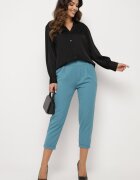  Pantaloni Albaștri 3/4 cu elastic în talie și buzunare Saivie
