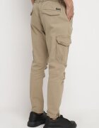  Pantaloni Bej închis Cargo din Bumbac cu Buzunare cu Clapete cu Șnur Zailine