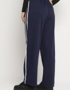  Pantaloni bleumarin largi cu adaos de viscoză cu talie înaltă și curea Lulula