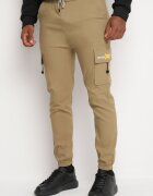  Pantaloni Cargo Bej închis cu bumbac Decorați cu inscripție și cu elastic în talie Tarionna