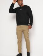  Pantaloni Cargo Bej închis cu bumbac Decorați cu inscripție și cu elastic în talie Tarionna