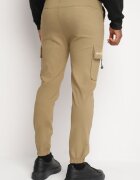  Pantaloni Cargo Bej închis cu bumbac Decorați cu inscripție și cu elastic în talie Tarionna