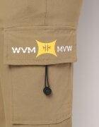  Pantaloni Cargo Bej închis cu bumbac Decorați cu inscripție și cu elastic în talie Tarionna