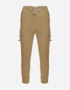  Pantaloni Cargo Bej închis cu bumbac Decorați cu inscripție și cu elastic în talie Tarionna