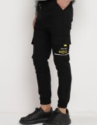  Pantaloni Cargo Negri din bumbac cu talie elastică și buzunare oblice Terelisa