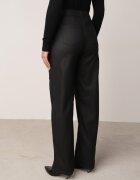  Pantaloni drepți din material cerat Orette Negri