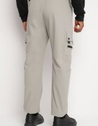  Pantaloni Gri Cargo Militari cu Imprimeu Decorativ și Imitație de Fermoar Sinirielle