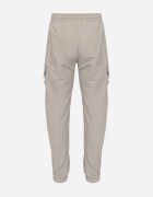  Pantaloni Gri Cargo Militari cu Imprimeu Decorativ și Imitație de Fermoar Sinirielle