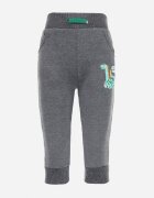  Pantaloni Gri de Trening cu Polar cu Manșete și Imprimeu de Dinozaur Bhrenna