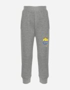  Pantaloni gri închis de trening cu elastic în talie și grafică decorativă Iraven