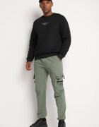  Pantaloni jogger Verde închis cu Buzunare decorative cu capse Lessalia