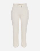  Pantaloni largi drepți bej deschis cu elastic în talie și talie înaltă Trantia
