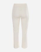  Pantaloni largi drepți bej deschis cu elastic în talie și talie înaltă Trantia
