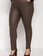  Pantaloni maro închis Skinny Push Up Zami