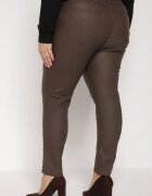  Pantaloni maro închis Skinny Push Up Zami