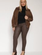  Pantaloni maro închis Skinny Push Up Zami