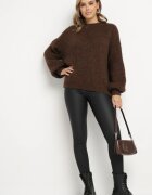  Pantaloni Modelatori Skinny Negri din Imitație de Piele Natividade
