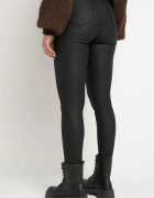  Pantaloni Modelatori Skinny Negri din Imitație de Piele Natividade
