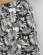  Pantaloni negri cu flori din viscoză Eleanie