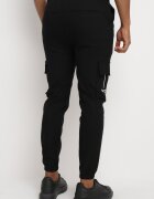  Pantaloni negri de trening Joggeri cu buzunare cargo și elastic în talie Naonora