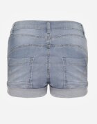  Pantaloni scurți albastri clasici de denim cu talie înaltă și bumbac închiși cu nasturi Nelabelle