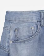  Pantaloni scurți albastri clasici de denim cu talie înaltă și bumbac închiși cu nasturi Nelabelle