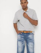 Pantaloni scurți albaștri de blugi cu rupturi și Curea din imitație de piele Tleasa