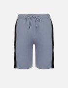  Pantaloni scurți Albastru deschis de bumbac cu elastic în talie cu talie înaltă Nisalia